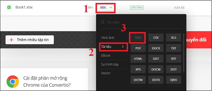 Chọn chế độ chuyển