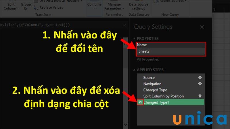 Thao tác xóa định dạng chia cột