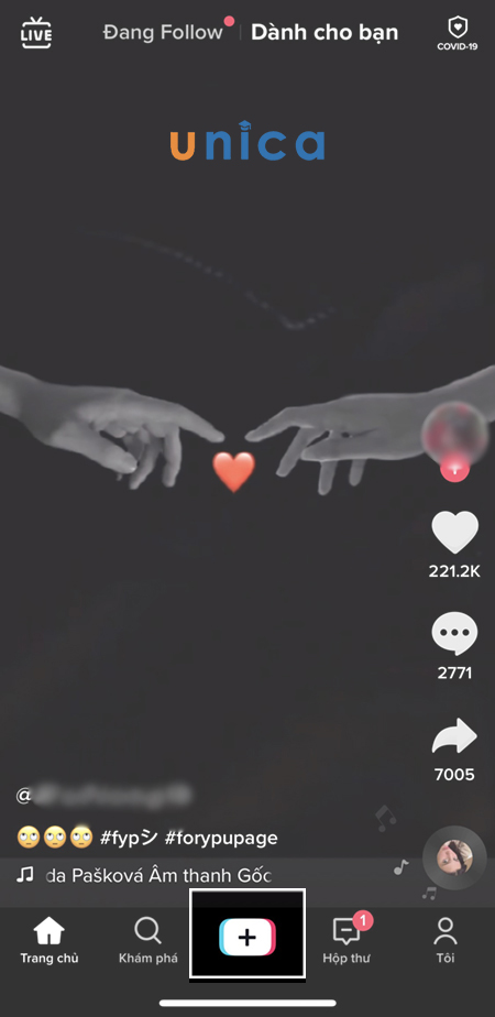 Chọn biểu tượng dấu cộng