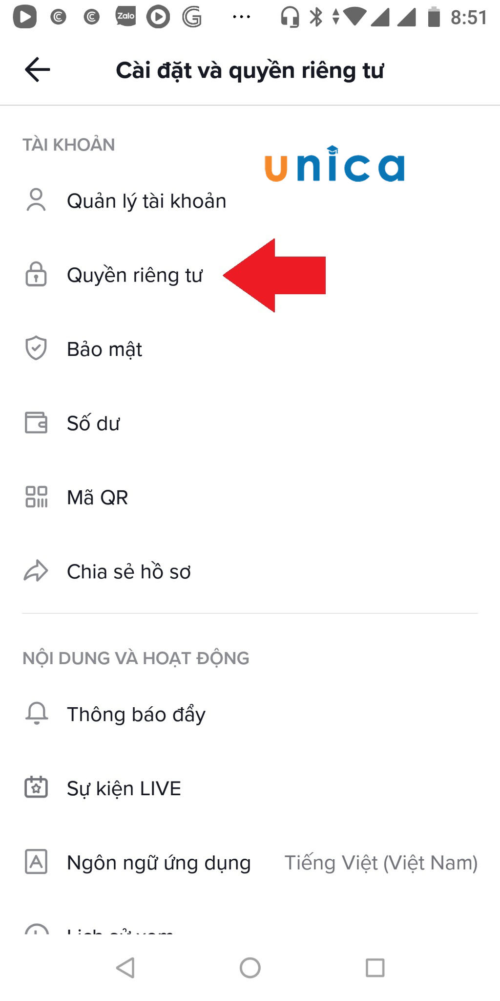 Chọn chia sẻ hồ sơ