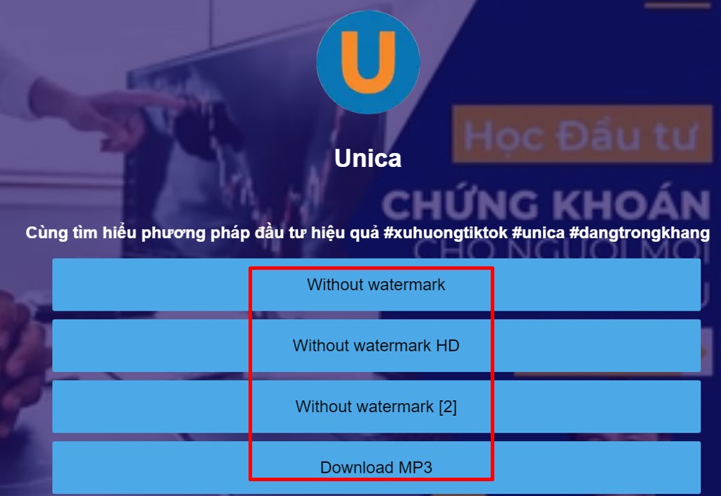 Tải video không dính logo