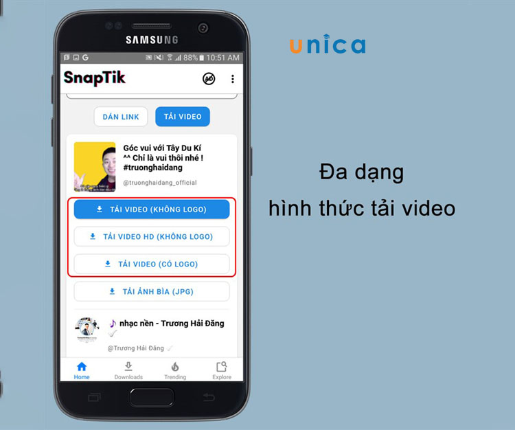 Xóa logo trên video Tiktok bằng Snaptik