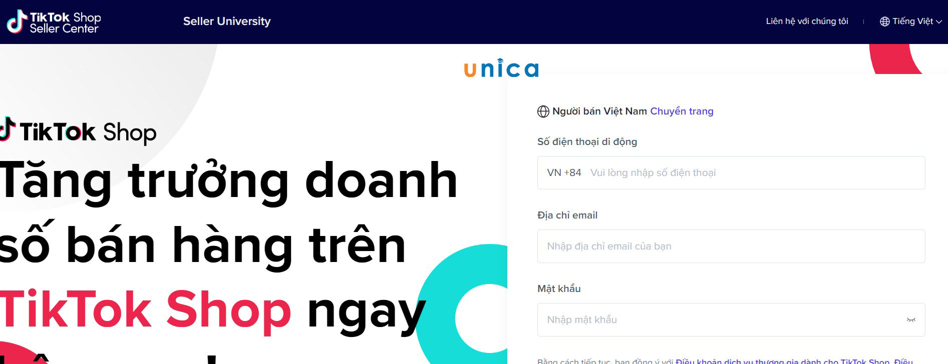 Vào trang chủ Tiktok