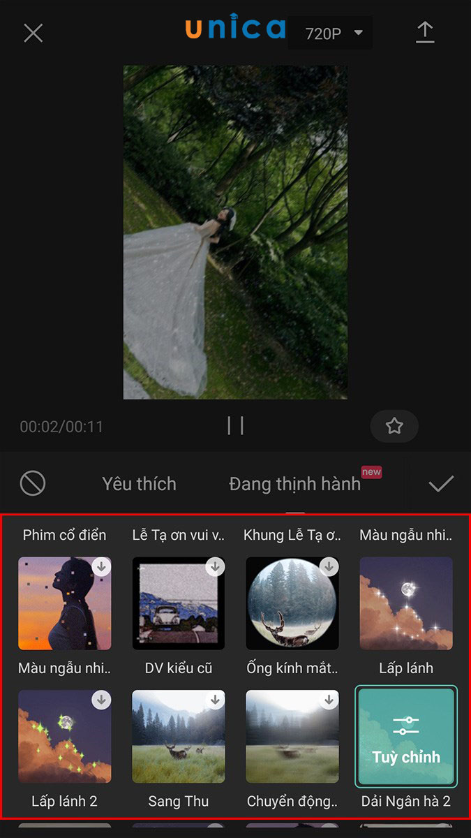 Lựa chọn hiệu ứng