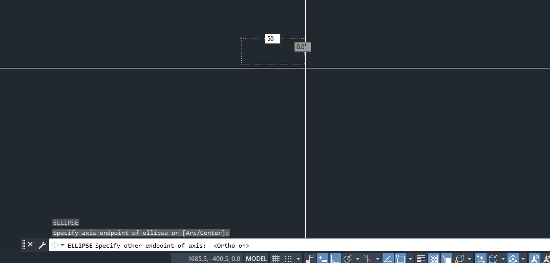 Nhập giá trị kích thước hình ellipse