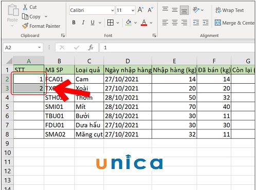 Cách đánh số thứ tự trong Excel khi lọc dữ liệu