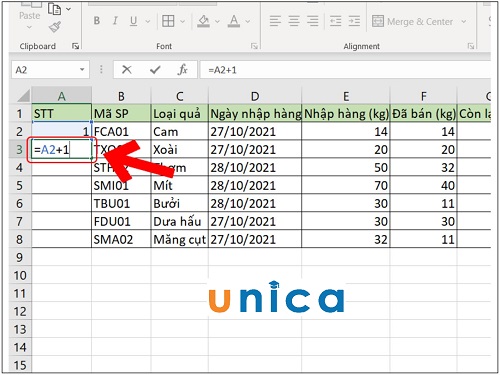 Dùng công thức để đánh số thứ tự trong Excel