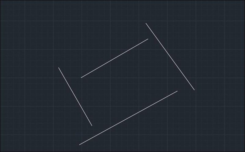 Ví dụ minh họa nối 2 đường thẳng trong cad
