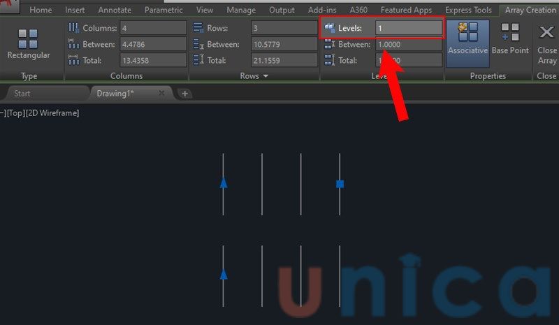 Cách thêm mảng trong Rectangular Array