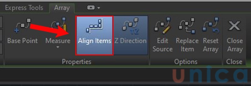 Chuyển đổi đối tượng căn chỉnh trên Path Array