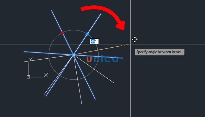 Sửa đổi góc giữa các item trong một Poler Array trong cad
