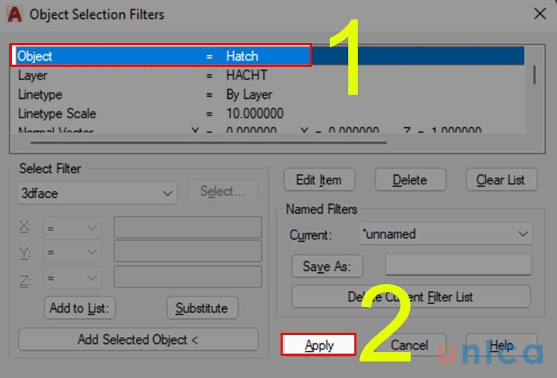 Lọc đối tượng trong Cad bằng cách chọn thuộc tính từ đối tượng trên bản vẽ