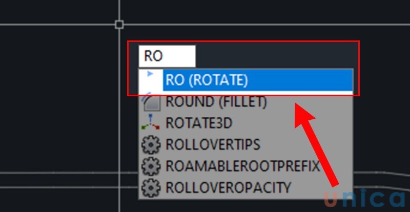Dùng Lệnh RO để xoay đối tượng trong CAD
