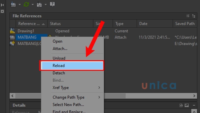 Cách chỉnh sửa, cập nhật Xref trong AutoCAD