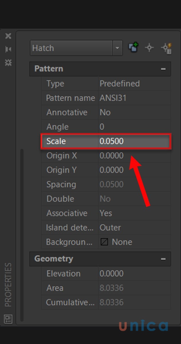 Lệnh Scale trong Cad cho Hatch