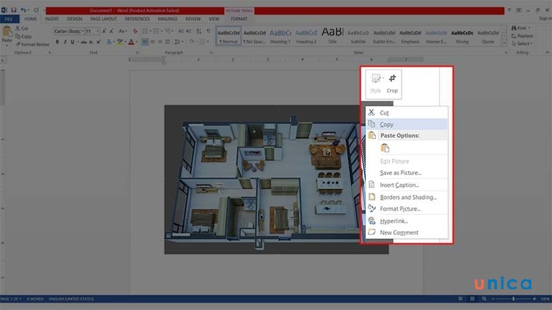 Click chuột phải vào hình ảnh và chọn copy