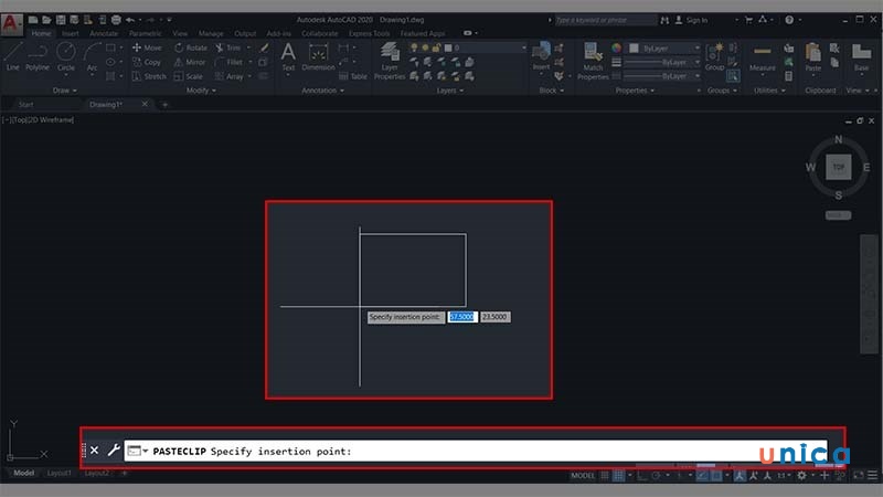 Nhấn tổ hợp phím Ctrl + V trong CAD