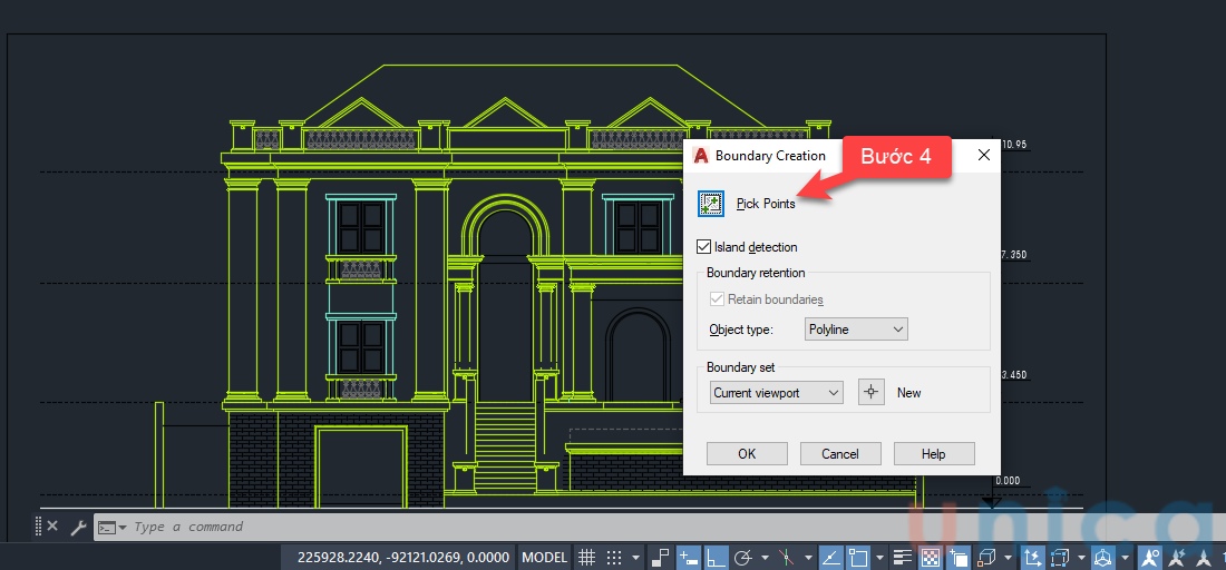Chọn Pick points để di chuyển