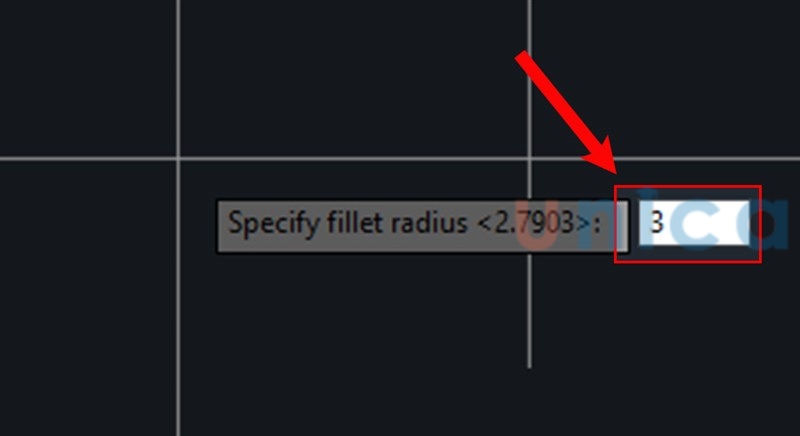 Nhập bán kính cho góc bo tròn