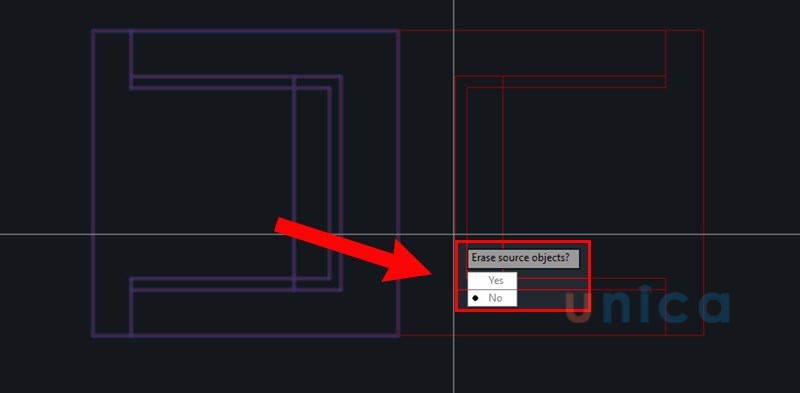 Cách dùng lệnh đối xứng Mirror trong AutoCAD