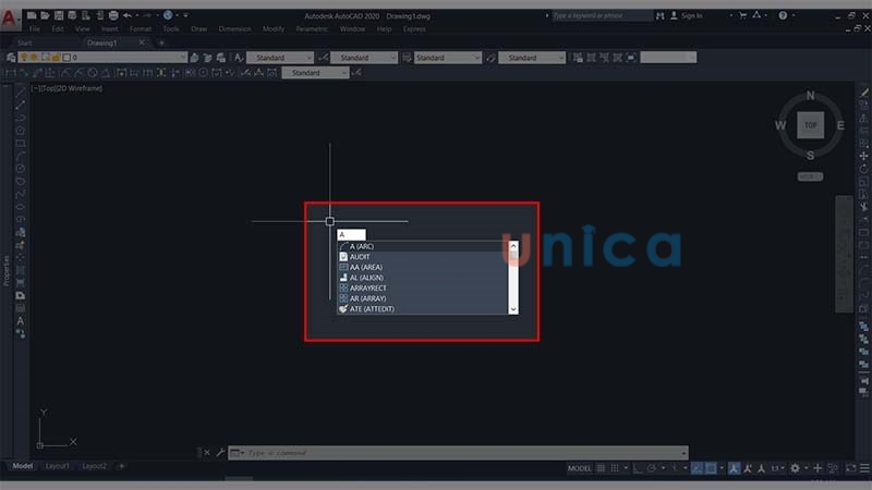 Nhập lệnh A nhấn Enter