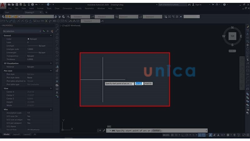 Click chuột chọn điểm thứ nhất