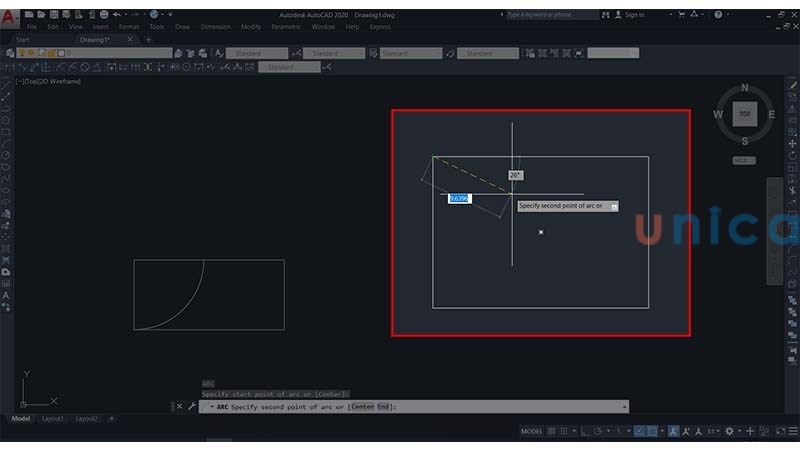 Click chọn một điểm đầu bất kỳ