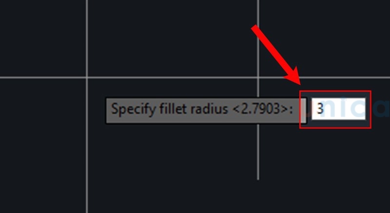 Nhập bán kính góc bo tròn