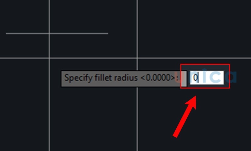 Nhập giá trị bán kính cho góc
