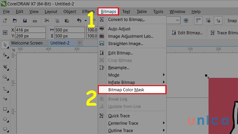 Vào Bitmaps chọn Bitmap Color Mask