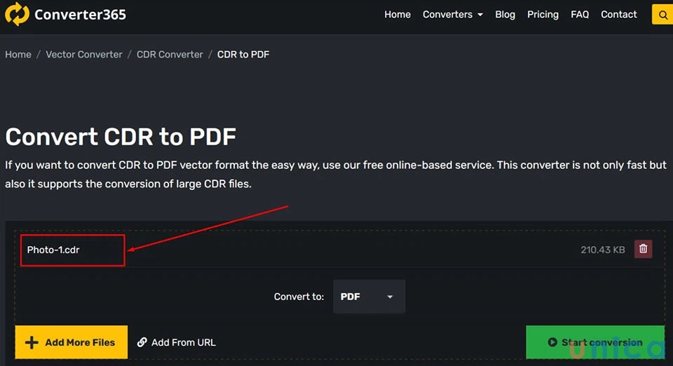 Thêm file CDR vào trang web