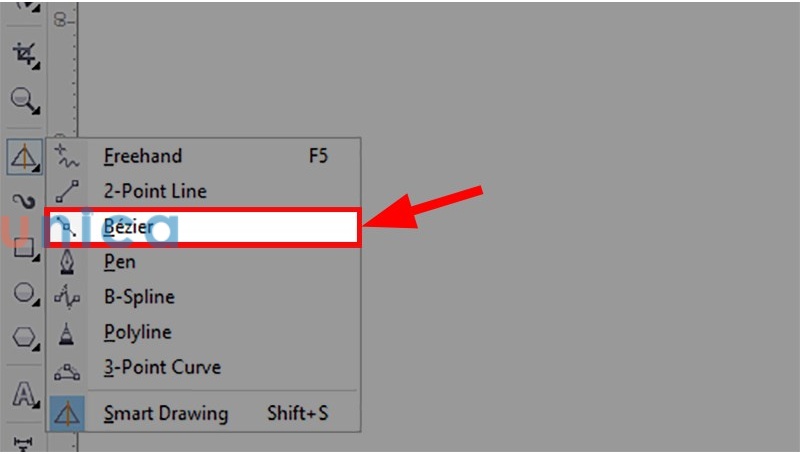 Chọn công cụ Bezier Tool
