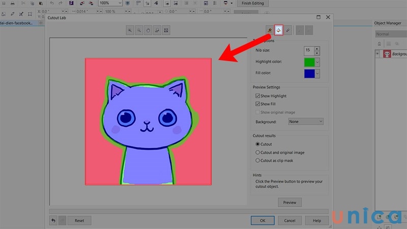 Chọn vùng ảnh muốn giữ lại