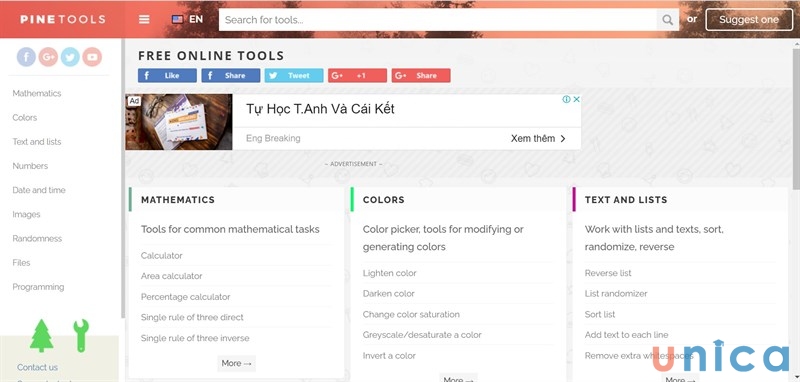 Pine Tools là một trang web cung cấp các công cụ chỉnh ảnh bị mờ trực tuyến