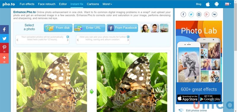 Chỉnh sửa ảnh bị mờ với Enhance.Pho.to