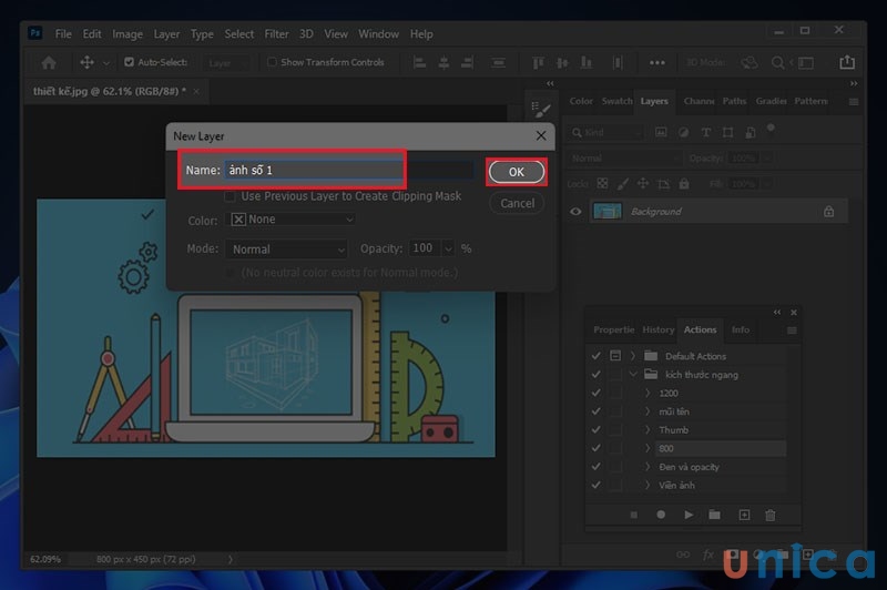 Cho ảnh vào cửa sổ Layer