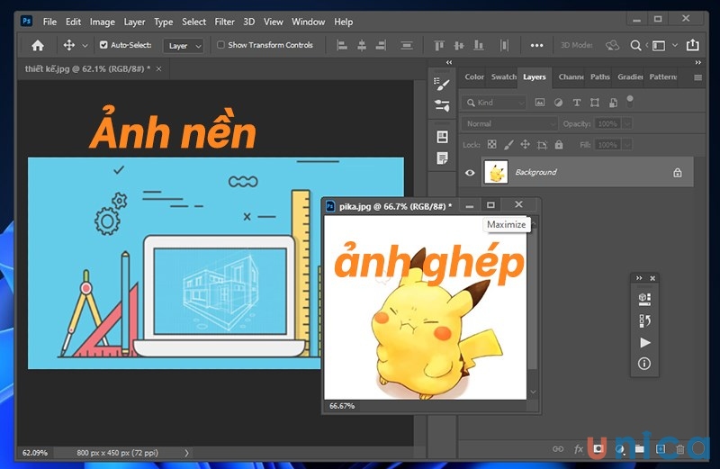 Cách ghép ảnh vào khung hình có sẵn trong photoshop