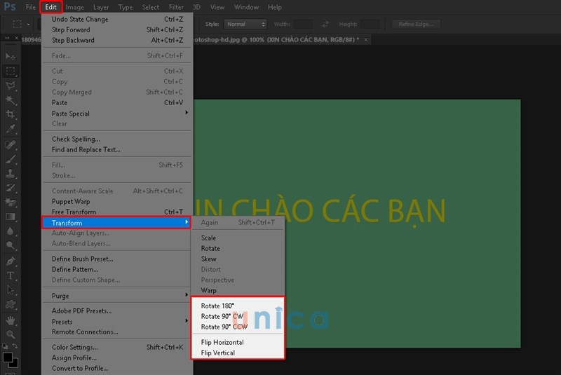 Xoay hoặc làm nghiêng chữ trong Photoshop để tạo hiệu ứng động hoặc 3D