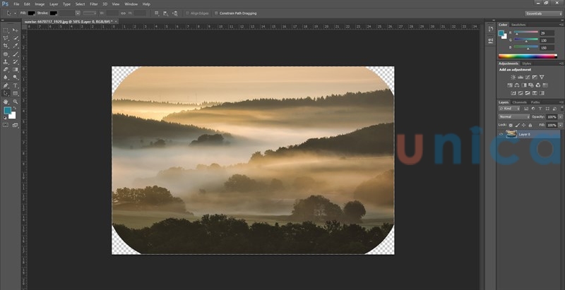 Chỉ với vài thao tác đơn giản bạn có thể bo tròn góc trong Photoshop