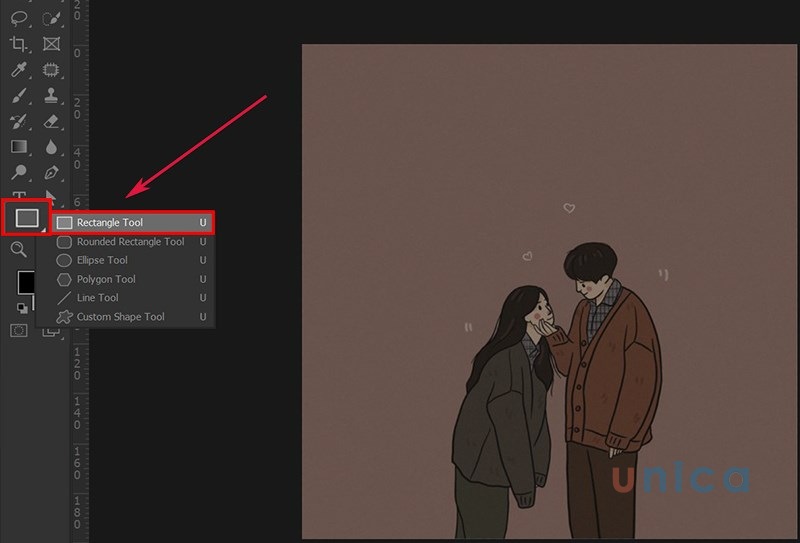 Chọn công cụ Shape > Chọn và vẽ hình tạo nét đứt