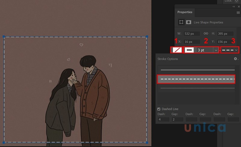 Hộp thoại Properties sẽ hiện ra, tại mục 1 bạn chọn không màu