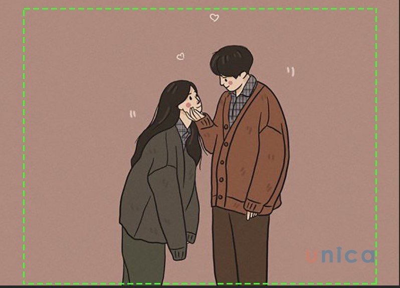 Kết quả tạo nét đứt trong photoshop