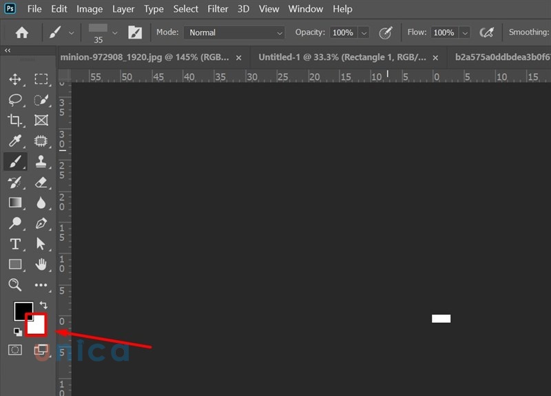 Bắt đầu đổ màu cho họa tiết Brush