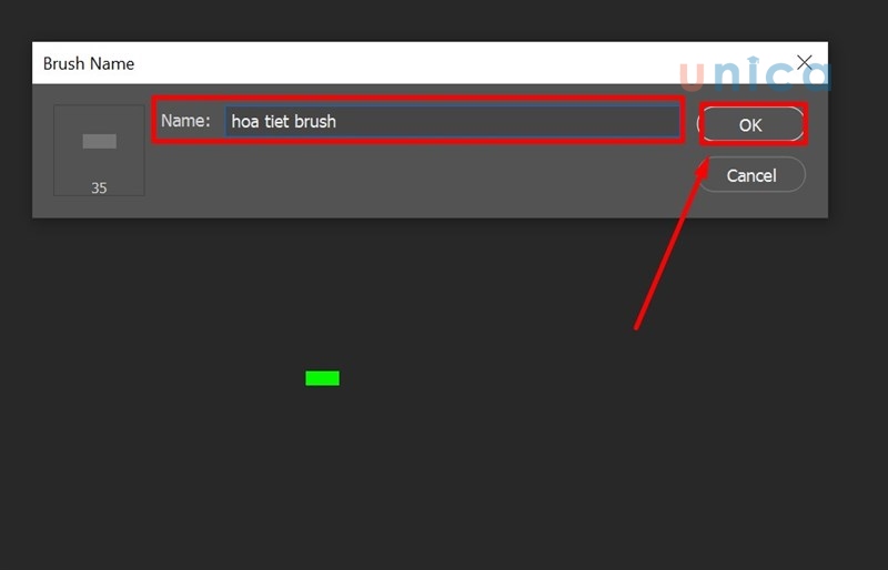 Đặt tên để thiết lập cho brush