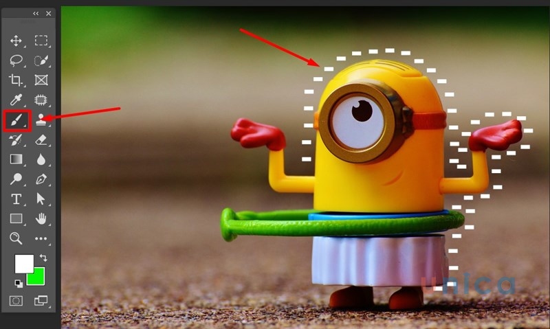 Vẽ nét đứt trong photoshop với công cụ Brush