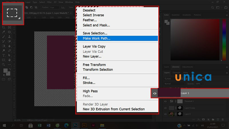 Chọn vùng mặt nạ màu