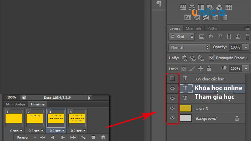 Đặt layer vào vị trí