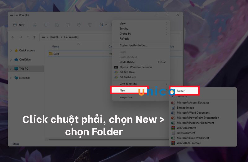 Chọn Folder