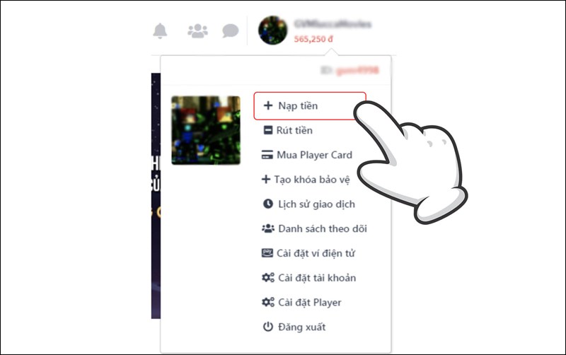 Nạp tiền vào tài khoản