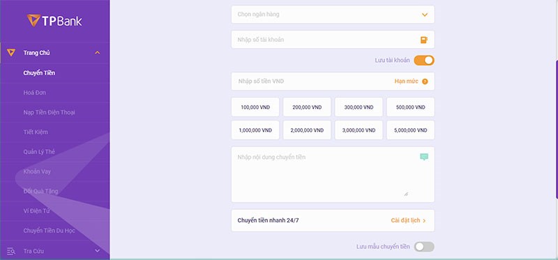 Donate bằng chuyển khoản ngân hàng